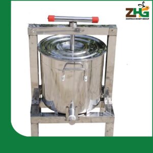 Enclosed stainless steel honey press